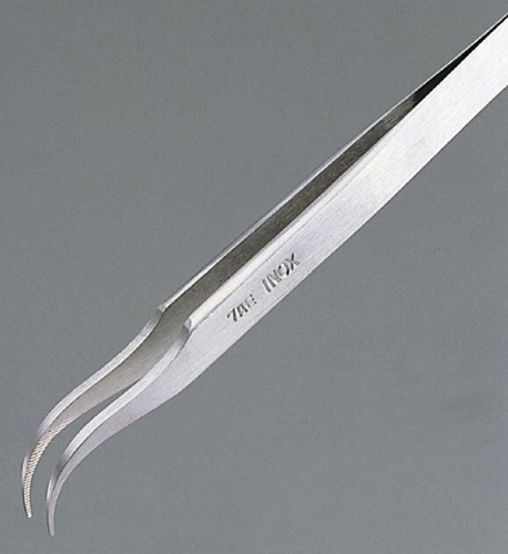 精密镊子No.7AE（镊尖雕形，内侧带刻纹）