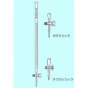 柴田　活栓付ビューレット　茶 |||１０ｍｌ　ＰＴＦＥコック付  