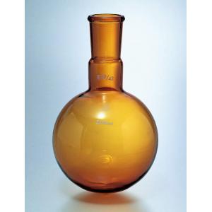 透明摺合せ丸型フラスコ　茶色 |||２００ｍｌ　栓１５／２５  
