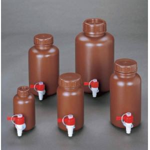 ポリ広口茶色瓶　ケミカルコック付 |||１０Ｌ  